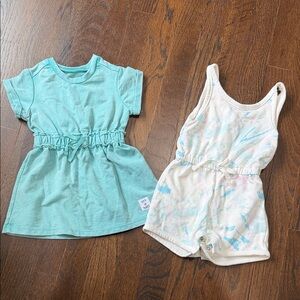Grayson Mini Blue Dress and Pastel Tie Dye Romper Set